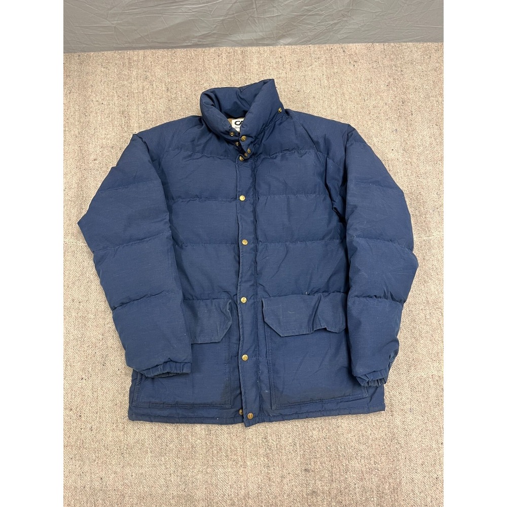 Vintage Camp 7 Puffer‎ Jacket Mens Medium Blue 1970s Down